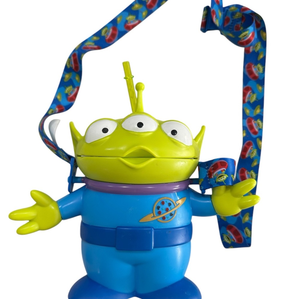 Disney Parks Disneyland Pixar Toy Story Little Green Alien Man Sipper Cup Straw